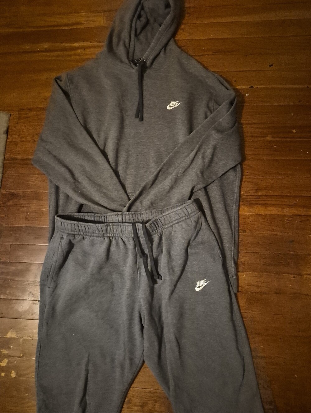 Nike Men's Dark Gray Crewneck Hoodie and Sweatpants Set Mens Sz 2XL